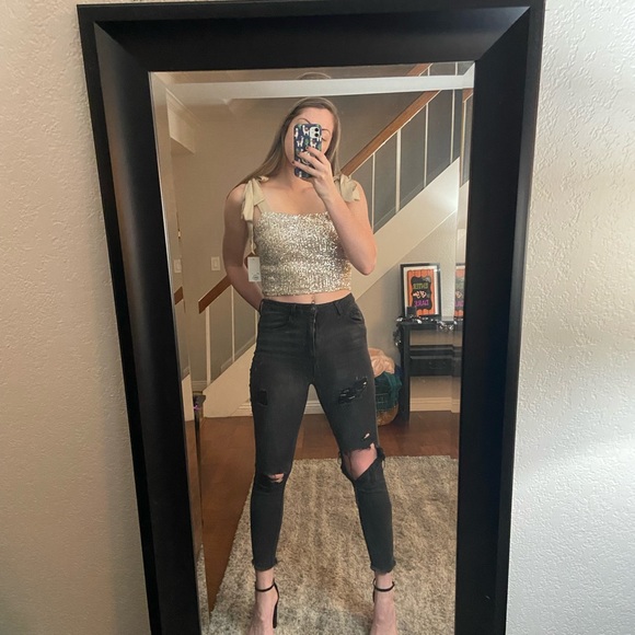 NWT sequin crop top - Picture 4 of 6
